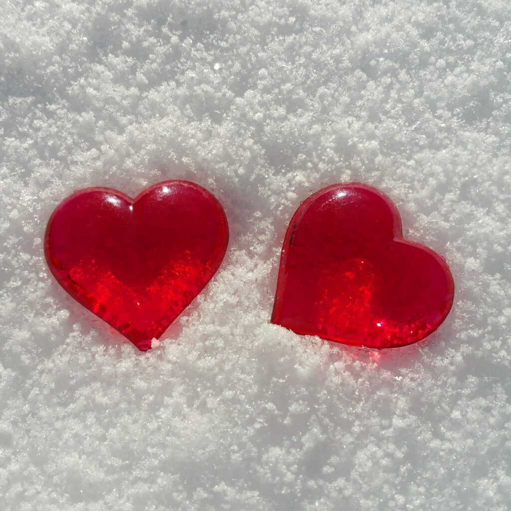 valentine's day, nature, heart, snow, love, background image